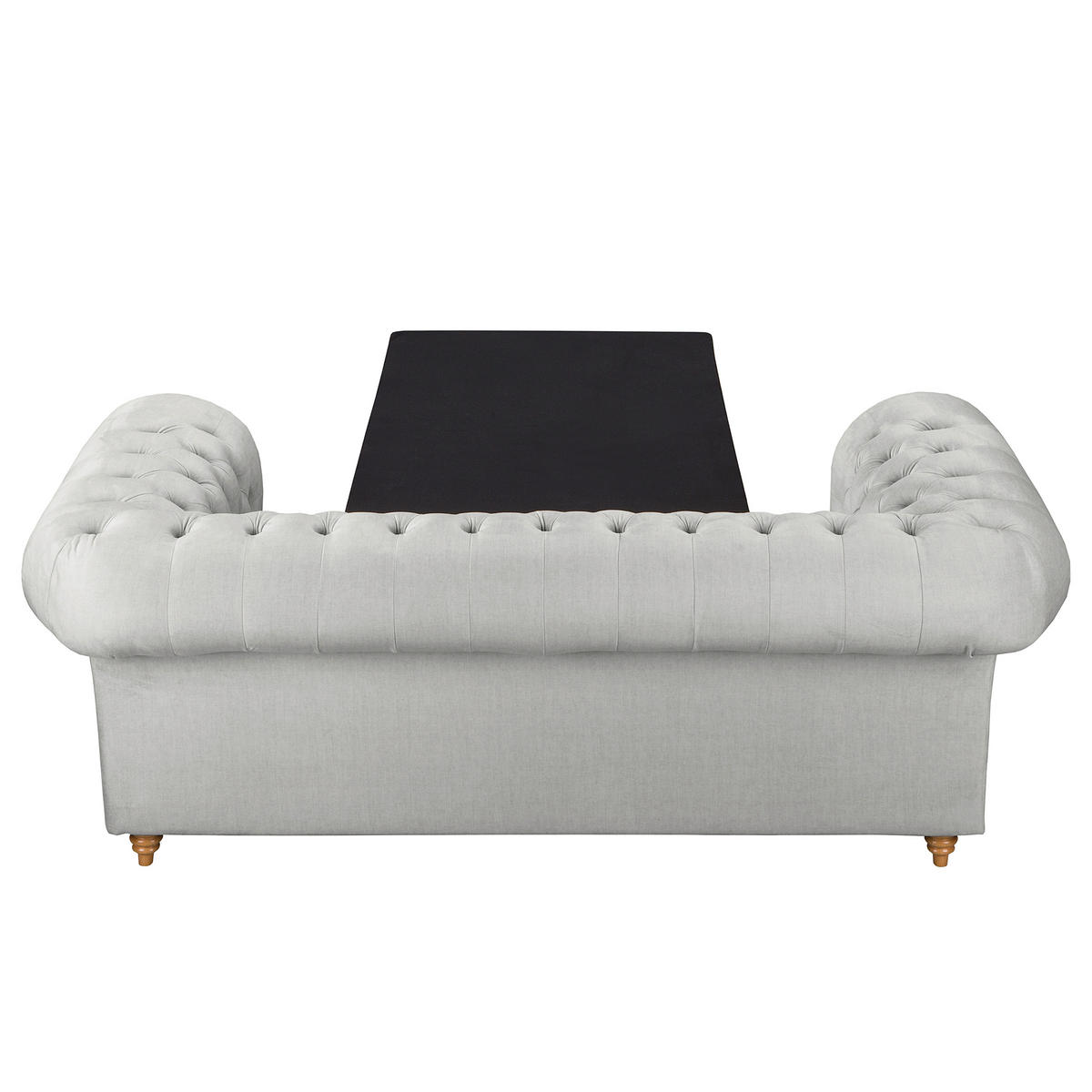 SCHLAFSOFA Mikrofaser Hellgrau Armteil links, Armteil rechts  - Hellgrau/Braun, Design, Holz/Textil (190/74/91cm) - P & B