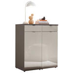 KOMMODE  in 80/91,2/43 cm  - Schieferfarben/Graubraun, Basics, Glas/Holzwerkstoff (80/91,2/43cm) - Dieter Knoll