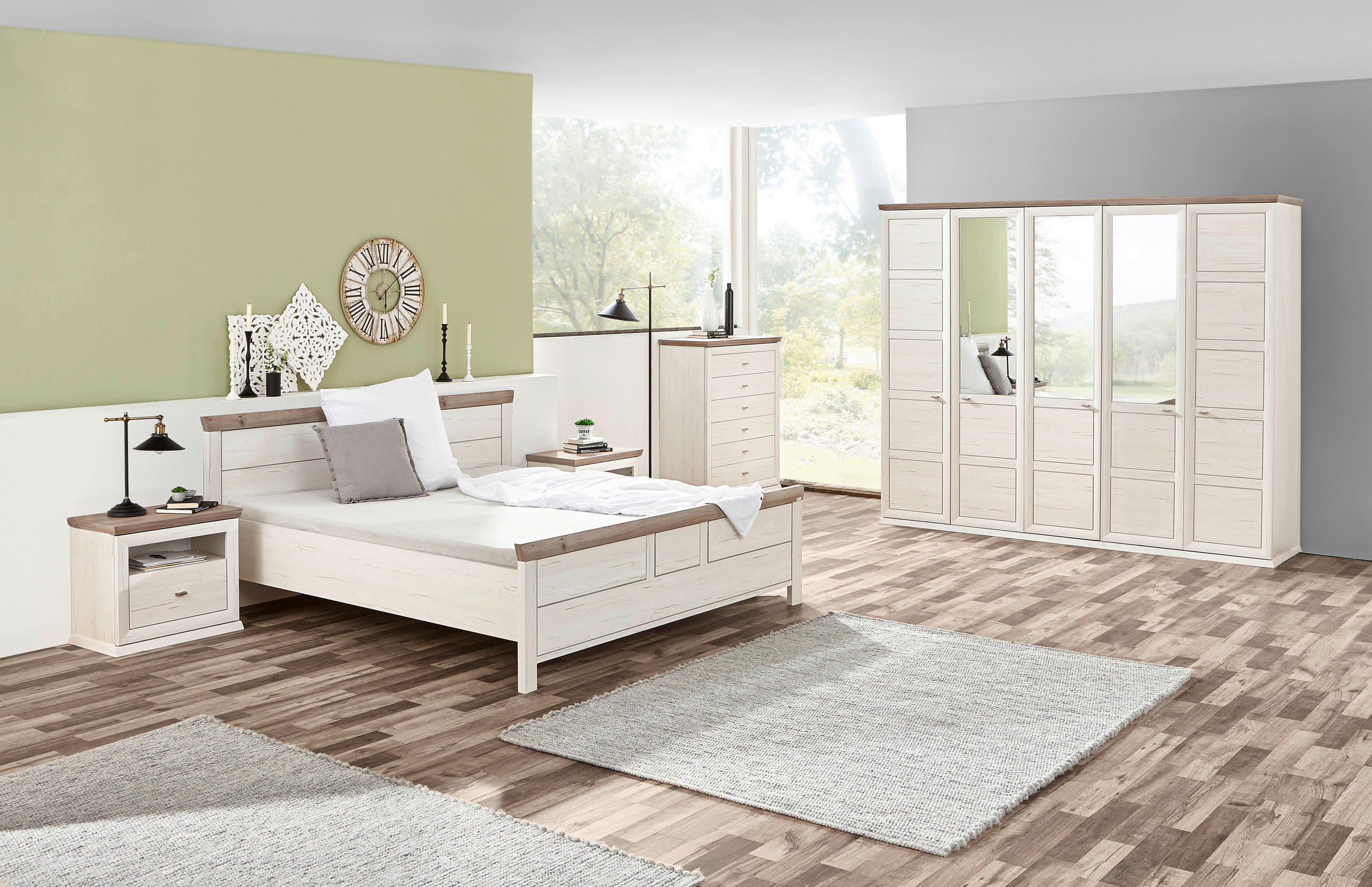 KOMMODE in 95/115/43 cm - Weiß/Grau, LIFESTYLE, Holzwerkstoff/Metall (95/115/43cm) - Hom`in