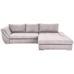 ECKSOFA  in Flachgewebe Rosa  306/174 cm  - Silberfarben/Rosa, Design, Textil/Metall (306/174cm) - Carryhome