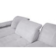 ECKSOFA in Cord Hellgrau  - Hellgrau/Schwarz, Design, Textil/Metall (242/313cm) - Xora