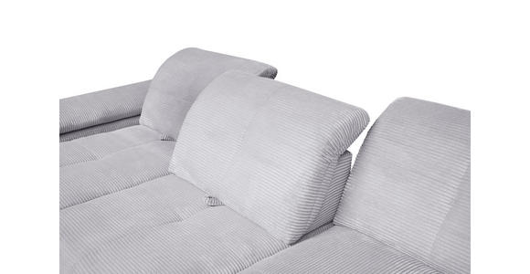 ECKSOFA in Cord Hellgrau  - Hellgrau/Schwarz, Design, Textil/Metall (242/313cm) - Xora