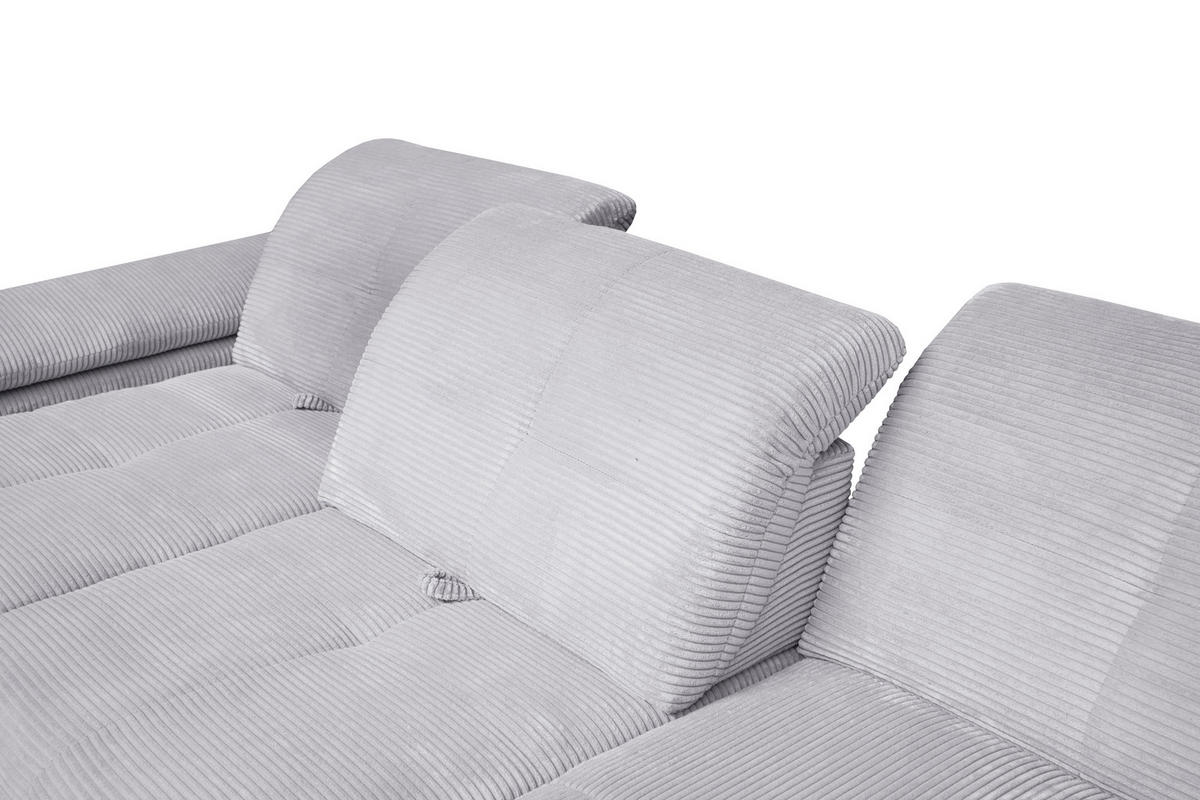 ECKSOFA in Cord Hellgrau  242/313 cm  - Hellgrau/Schwarz, Design, Textil/Metall (242/313cm) - Xora