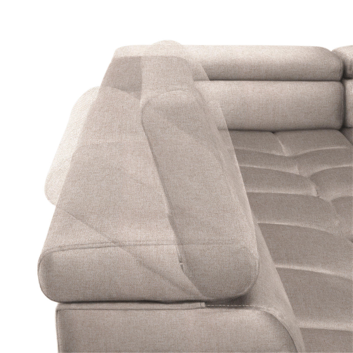 WOHNLANDSCHAFT in Webstoff Beige  - Beige/Schwarz, Design, Textil/Metall (216/385/177cm) - Welnova