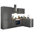 ECKKÜCHE 300/165 cm  in Graphitfarben  - Schwarz/Graphitfarben, Basics, Holzwerkstoff/Metall (300/165cm) - Xora