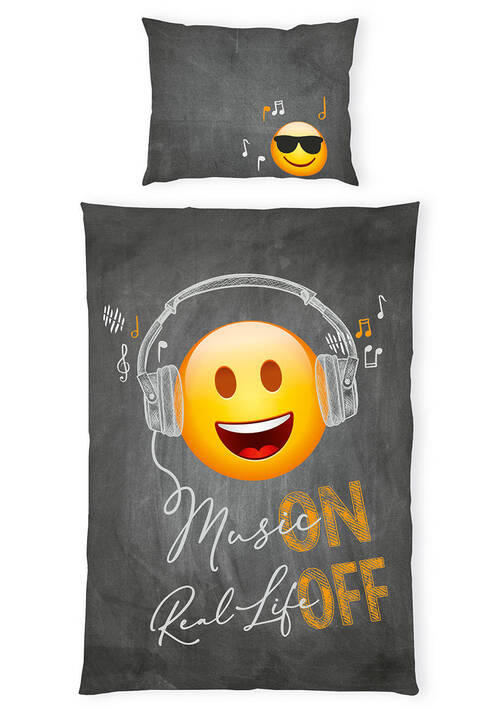 JUGENDBETTWÄSCHE 140/200 cm  - Anthrazit/Dunkelorange, KONVENTIONELL, Textil (140/200cm)