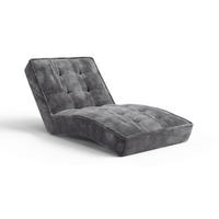 RELAXLIEGE Chenille Grau  - Schwarz/Grau, MODERN, Kunststoff/Textil (73/79/170cm) - Milino