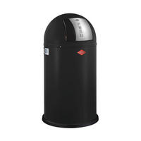 ABFALLSAMMLER PUSHBOY 50 L  - Edelstahlfarben/Schwarz, KONVENTIONELL, Kunststoff/Metall (40/75,5cm) - Wesco