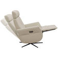 RELAXSESSEL Artù Echtleder Relaxfunktion, Kopfteilverstellung, Rücken echt    - Creme, Design, Leder (71/110/80cm) - Novel