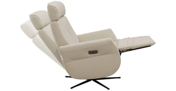 RELAXSESSEL Artù Echtleder Relaxfunktion, Kopfteilverstellung, Rücken echt    - Creme, Design, Leder (71/110/80cm) - Novel