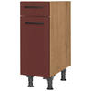 SCHUBKASTENUNTERSCHRANK 30/87/56 cm  in Rot, Eichefarben  - Eichefarben/Rot, MODERN, Holzwerkstoff/Metall (30/87/56cm) - Nobilia