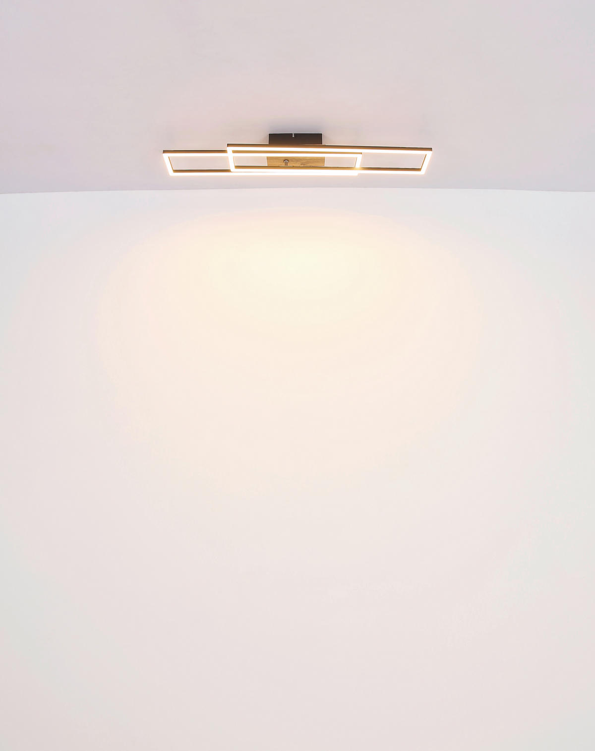 LED-DECKENLEUCHTE Dakari 80/60/8 cm  - Schwarz/Braun, Design, Holzwerkstoff/Kunststoff (80/60/8cm) - Globo
