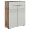 KOMMODE  in 81/110/37 cm  - Eiche dunkel/Silberfarben, KONVENTIONELL, Glas/Holzwerkstoff (81/110/37cm) - Voleo