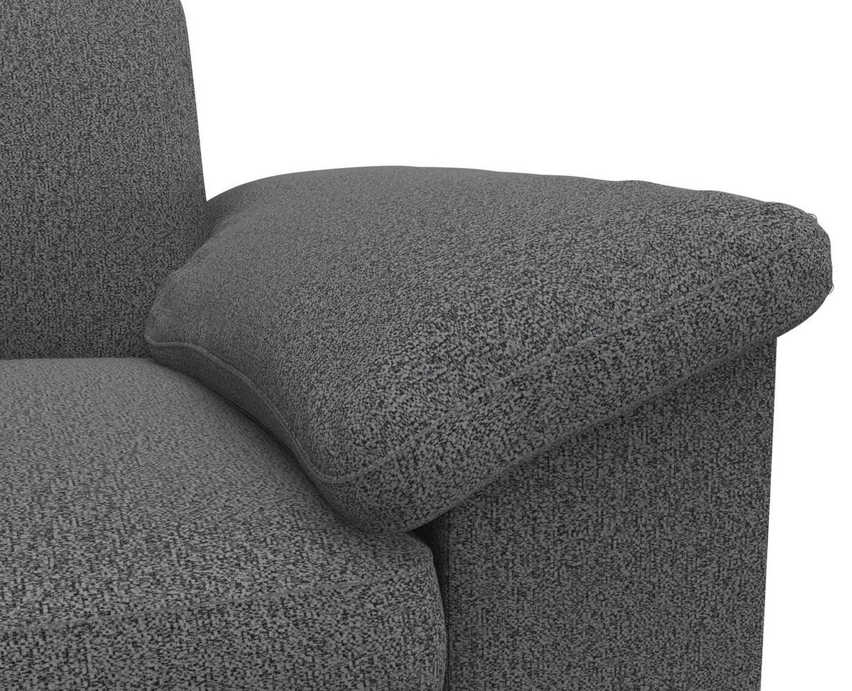 3-SITZER-SOFA Chenille, Webstoff Grau  - Schwarz/Alufarben, Design, Textil/Metall (241/84,5/92cm) - Livetastic
