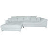 ECKSOFA Hellgrau Chenille  - Chromfarben/Hellgrau, KONVENTIONELL, Textil/Metall (227/329cm) - Carryhome