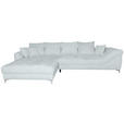ECKSOFA Hellgrau Chenille  - Chromfarben/Hellgrau, KONVENTIONELL, Textil/Metall (227/329cm) - Carryhome