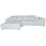 ECKSOFA Hellgrau Chenille  - Chromfarben/Hellgrau, KONVENTIONELL, Textil/Metall (227/329cm) - Carryhome