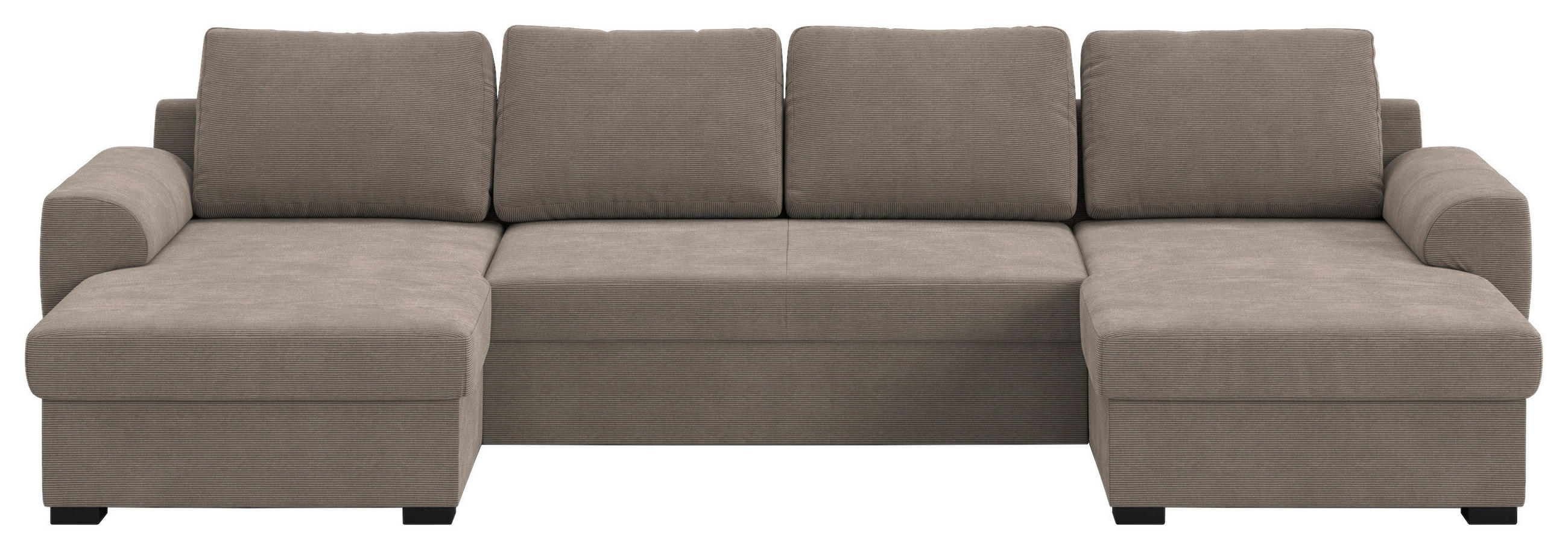 SJEDEĆA GARNITURA tekstil  taupe   - crna/taupe, Trend, tekstil/plastika (154/327/86cm) - MID.YOU