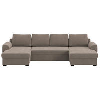 SJEDEĆA GARNITURA tekstil  taupe   - crna/taupe, Trend, tekstil/plastika (154/327/86cm) - MID.YOU