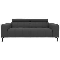 2-SITZER-SOFA Webstoff Grau  - Schwarz/Grau, Design, Textil/Metall (208/79/104cm) - MID.YOU