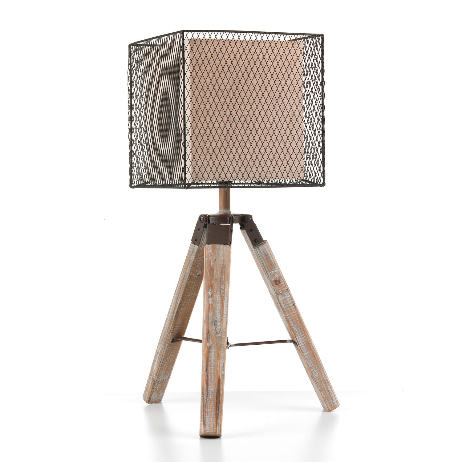 TISCHLEUCHTE 36/36/64 cm   - Cognac, Basics, Holz/Kunststoff (36/36/64cm)