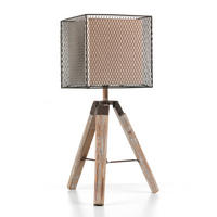 TISCHLEUCHTE 4943 ZAZU 36/36/64 cm   - Cognac, Basics, Holz/Kunststoff (36/36/64cm)