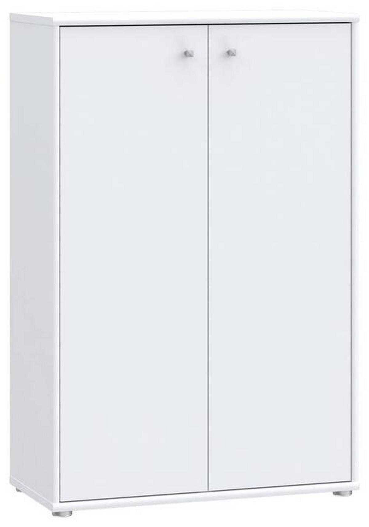 KOMMODE 73,7/111,1/34,8 cm  in Weiss  - Weiss/Alufarben, Design, Holzwerkstoff (73,7/111,1/34,8cm)