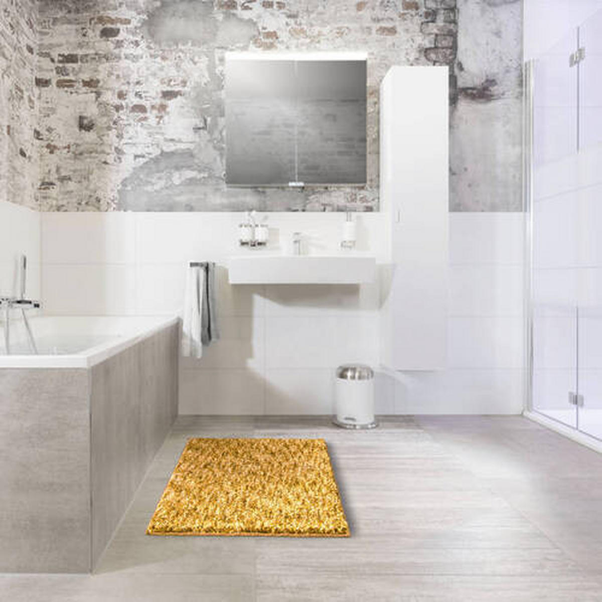 KOBEREC DO KOUPELNY, 60/100 cm - curry žlutá, Basics, textil/plast (60/100cm) - Grund