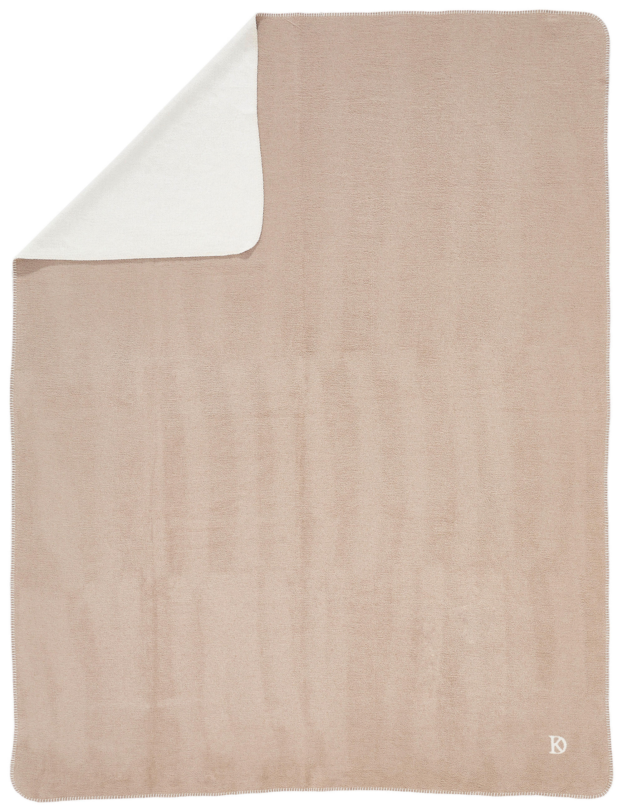Dieter Knoll Wohndecke Frame Creme, Taupe 150x200 cm