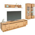 WOHNWAND  in Eichefarben  320/200,8/53,7 cm  - Eichefarben/Schwarz, Natur, Glas/Holz (320/200,8/53,7cm) - Valnatura
