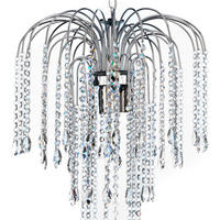 KRISTALL-HÄNGELEUCHTE 40/110/40 cm   - Chromfarben, KONVENTIONELL, Glas/Metall (40/110/40cm)