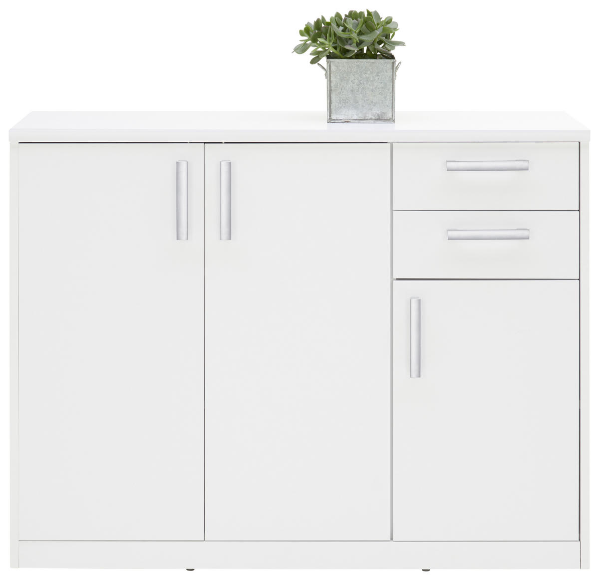 KOMÓD 106/84/36 cm  - fekete/ezüstszínű, Konventionell, műanyag/faalapú anyag (106/84/36cm) - Xora