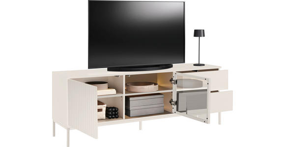 LOWBOARD  in 153,6/56/38 cm  - Kaschmir, KONVENTIONELL, Glas/Holzwerkstoff (153,6/56/38cm) - Voleo