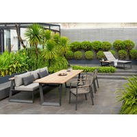 GARTENTISCH 216/99/75 cm Holz, Metall rechteckig  - Anthrazit/Teakfarben, MODERN, Holz/Metall (216/99/75cm) - Amatio