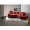 ECKSCHLAFSOFA Passione in Chenille Rot  - Rot/Schwarz, MODERN, Holz/Textil (242/200cm) - Livetastic