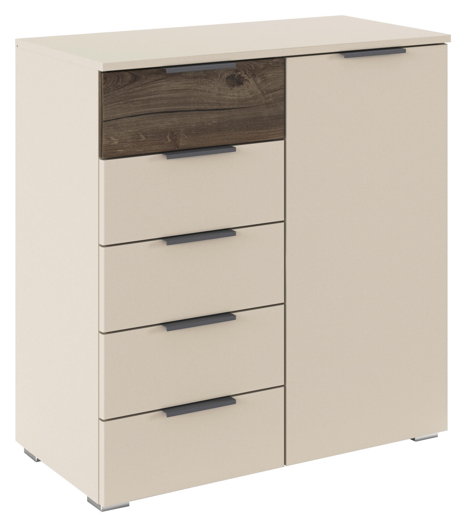 KOMÓD 80/84/40 cm  - Pezsgő/sötét tölgy, Trend, faalapú anyag (80/84/40cm) - Carryhome