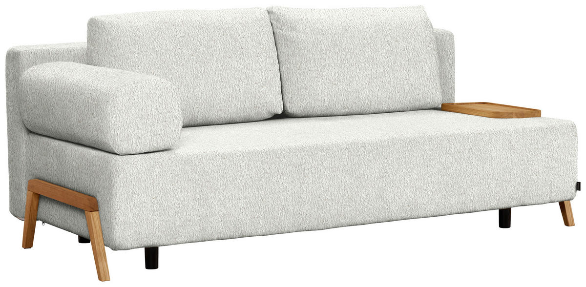 SCHLAFSOFA Teddystoff Silberfarben  - Silberfarben/Naturfarben, Design, Holz/Textil (211/88/102cm) - Niels Andersson