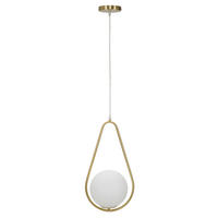 DECKENLEUCHTE 24/20/46 cm  - Goldfarben/Weiß, Trend, Glas/Metall (24/20/46cm) - Mauro Ferretti
