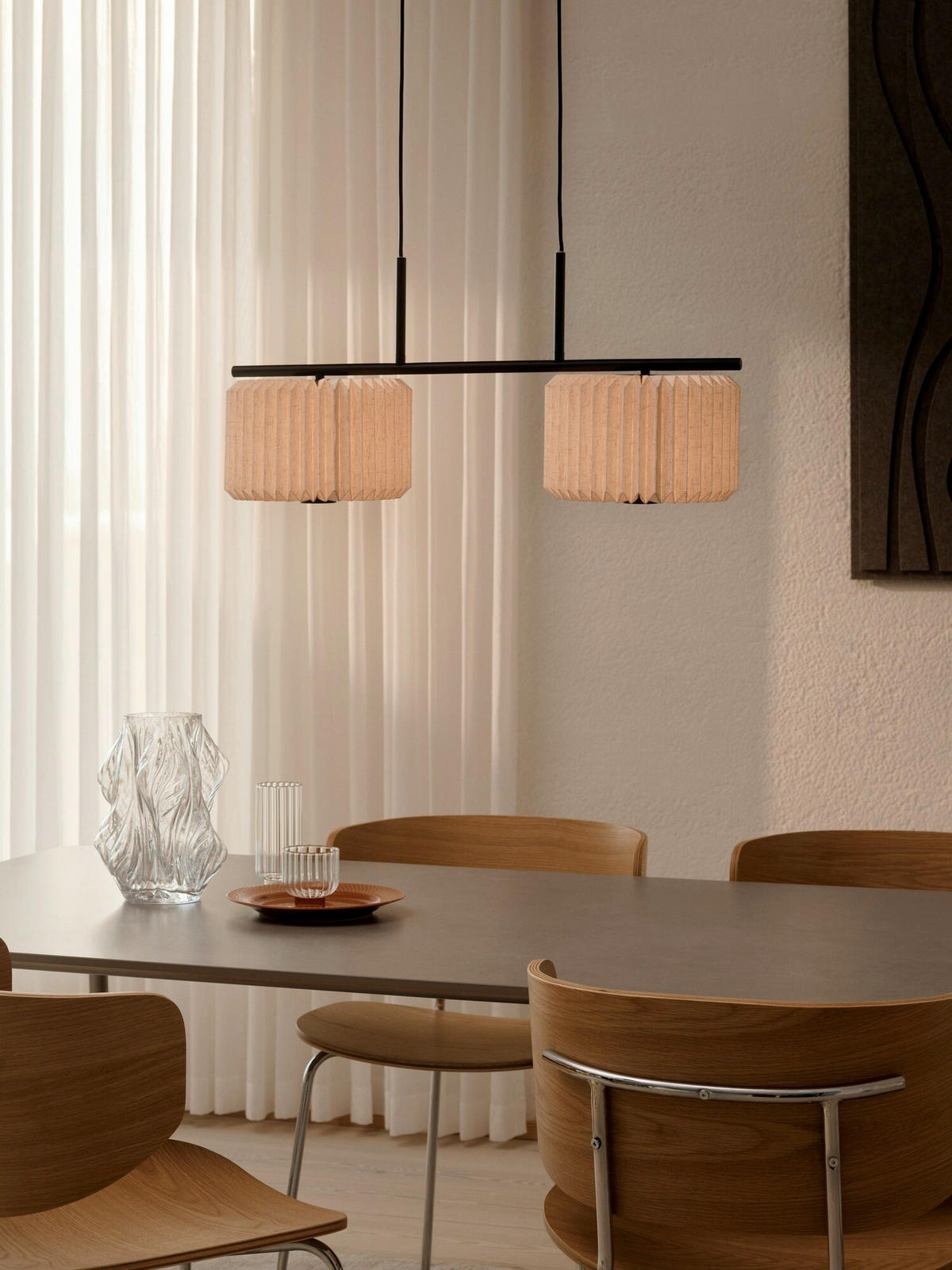 HÄNGELEUCHTE Vivienne 70/25/32,5 cm  - Schwarz, Design, Papier (70/25/32,5cm) - Nordlux