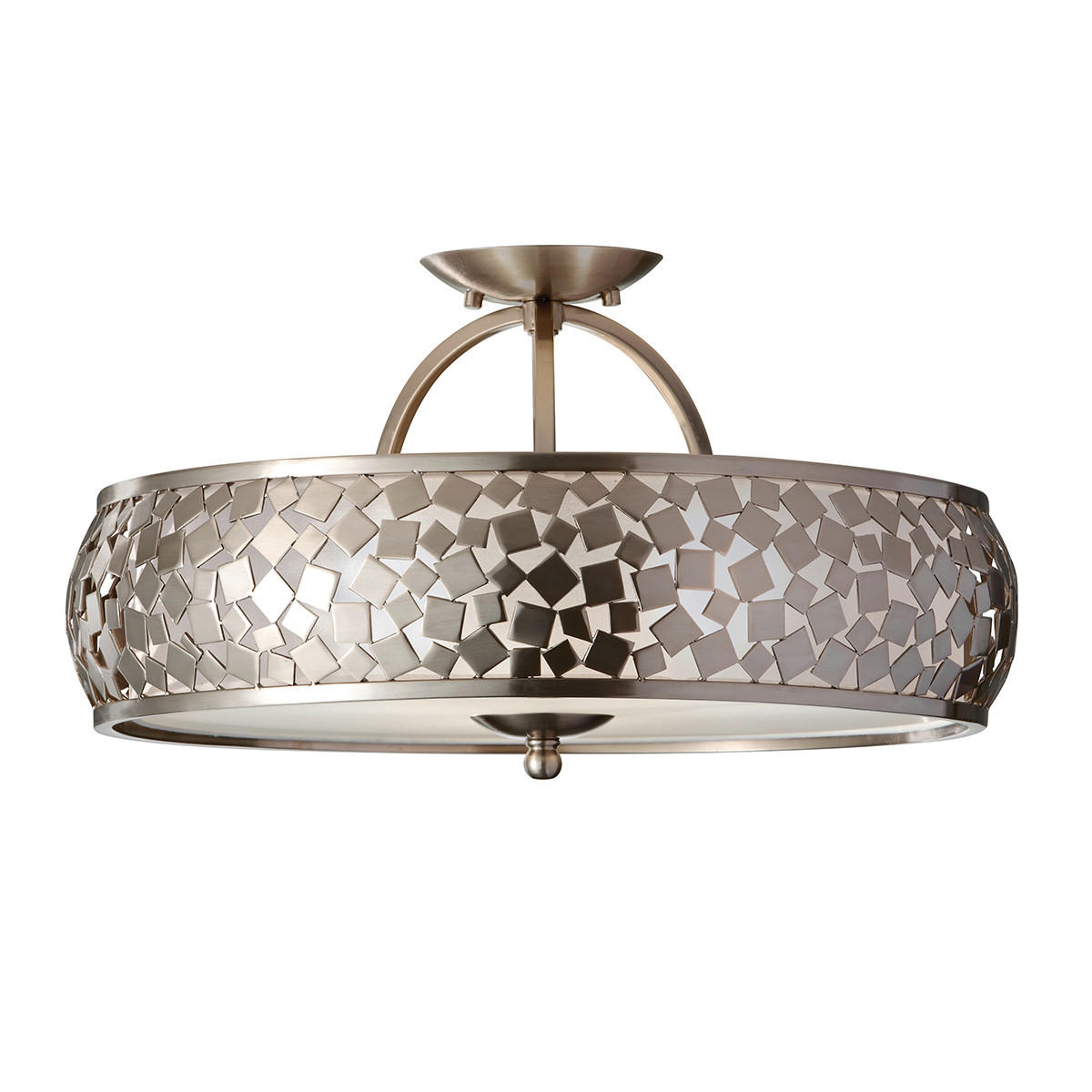 TAKLAMPA Zara 49.5/27.6 cm  - silver, Romantik / Lanthus, metall/glas (49.5/27.6cm) - Elstead Lighting