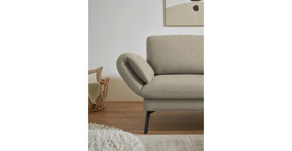 ECKSOFA  in Flachgewebe Sandfarben  255-365/175-224 cm  - Sandfarben/Schwarz, Design, Textil/Metall (255-365/175-224cm) - Dieter Knoll