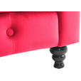 CHESTERFIELD-SOFA Samt Rot, Schwarz  - Rot/Schwarz, Trend, Holz/Textil (165/75/87cm) - Xora