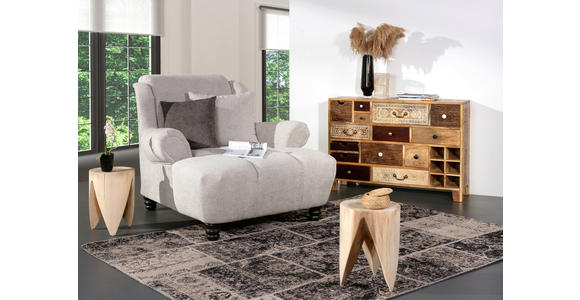 XXL-SESSEL in Flachgewebe Anthrazit, Beige  - Anthrazit/Beige, KONVENTIONELL, Holz/Textil (125/100/140cm) - Carryhome