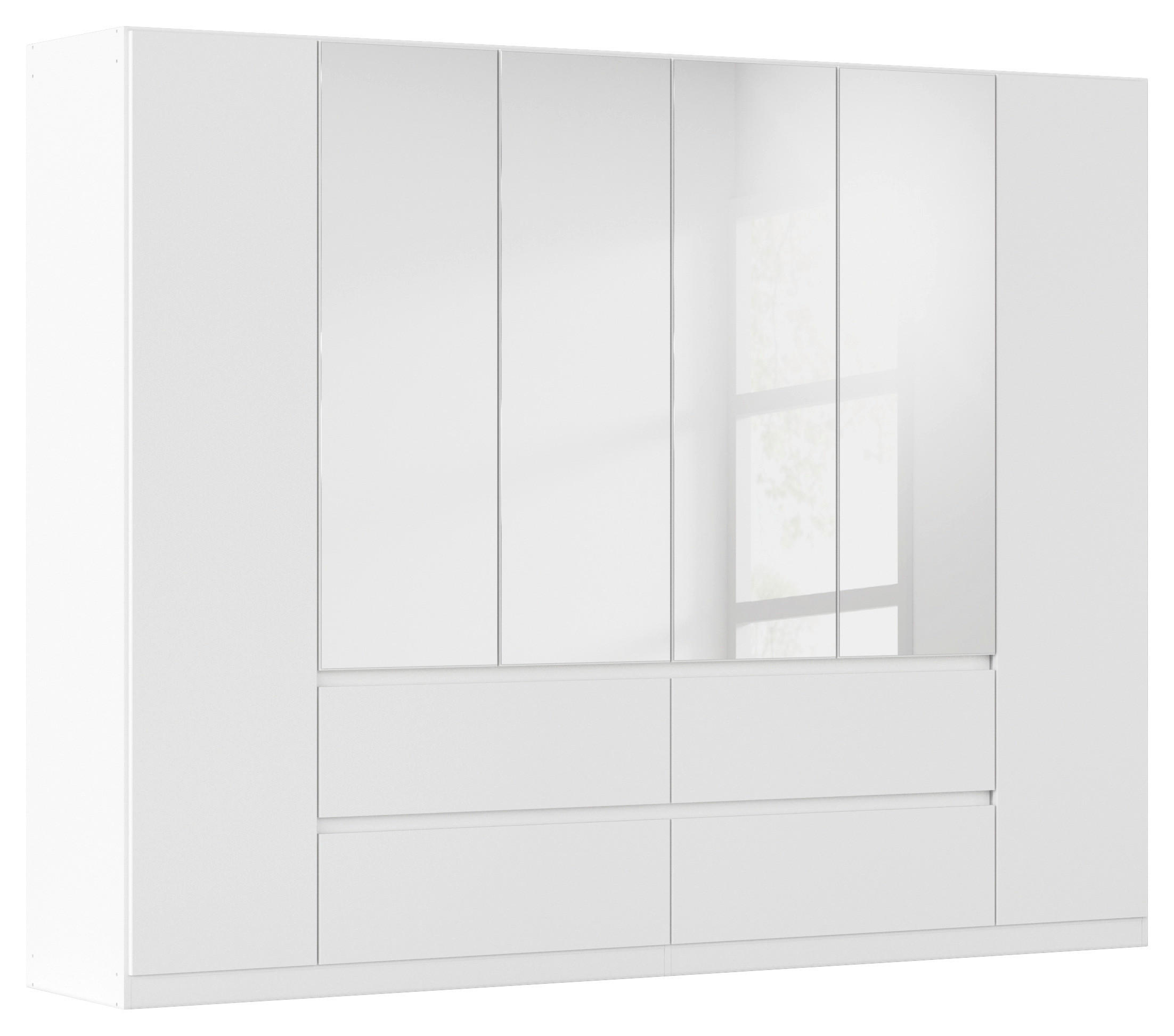 DREHTÜRENSCHRANK in Weiss, Silberfarben  - Weiss/Silberfarben, Basics, Holzwerkstoff (271/210/54cm) - Rauch Möbel