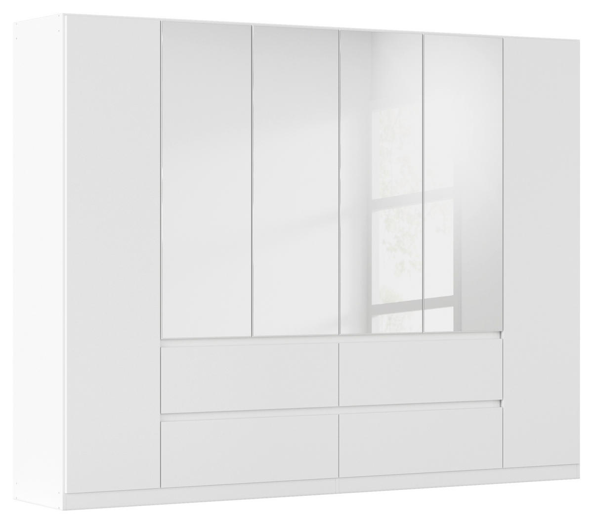 DREHTÜRENSCHRANK in Weiss, Silberfarben  - Weiss/Silberfarben, Basics, Holzwerkstoff (271/210/54cm) - Rauch Möbel