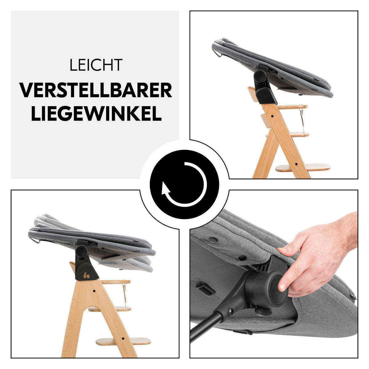 HOCHSTUHLLIEGE Highchair Bouncer  - Dunkelgrau, Basics, Kunststoff/Textil (49/44/68cm) - Hauck