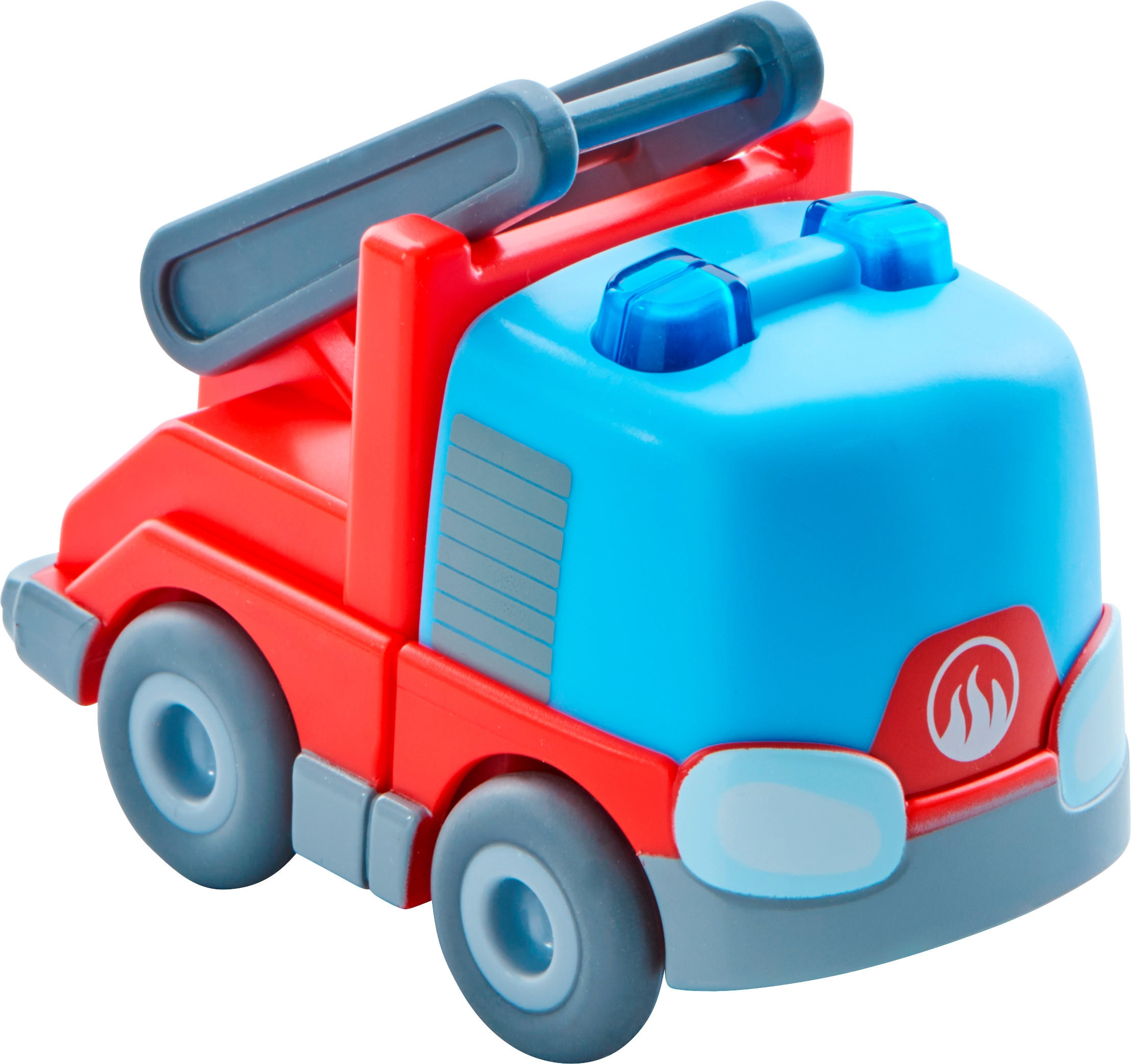 Feuerwehr-Leiterwagen - Rot/Hellgrau, Basics, Kunststoff (7,5/9,5/7,8cm) - Haba