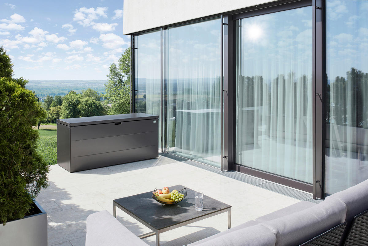 PÁRNATARTÓ LÁDA 207/81/80 cm  - sötétszürke, Basics, fém (207/81/80cm) - Biohort