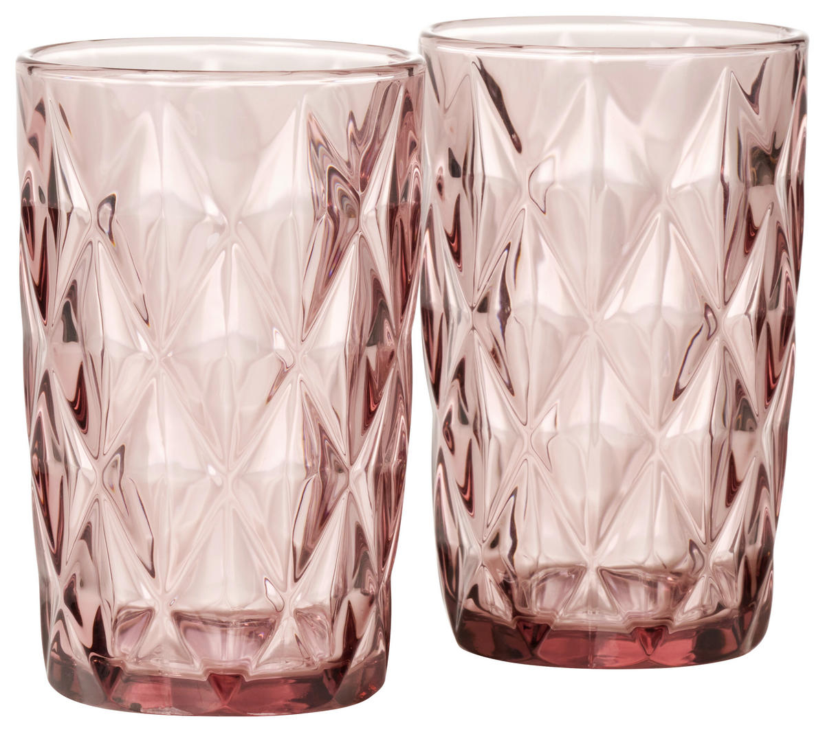 POHÁR NA PITIE - ružová, Basics, sklo (8/12,7cm) - Novel