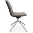 STUHL  in Aluminium Velours Metall, Textil  - Taupe/Alufarben, Design, Textil/Metall (46/81,5-84,5/55cm) - Johann Jakob